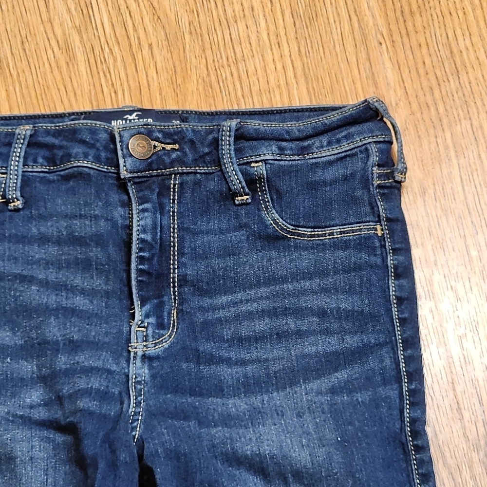 Hollister Dark Wash High Rise Women's Blue Jean Leggings Size 7L W28 L30 - Picture 3 of 13